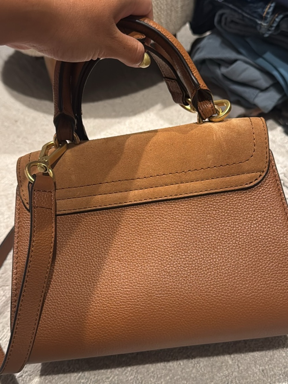 See by Chloe Tan Leather and Suede Top-Handle Satchel - Picture 3 of 7